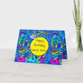 Cartão de Aniversário Personalizado de Dragão para