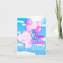 Cartão de Aniversário Personalizado de Elefante Fo