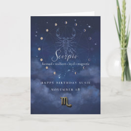 Cartão de Aniversário Personalizado de Escorpião