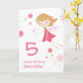 Cartão de Aniversário Personalizado de Fada de Flo