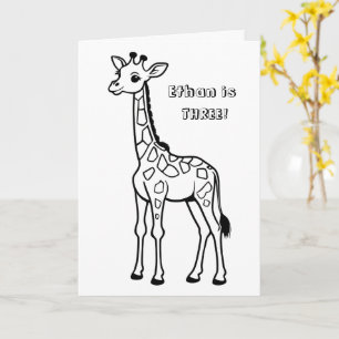 Cartão de Aniversário Personalizado de Girafa - PI