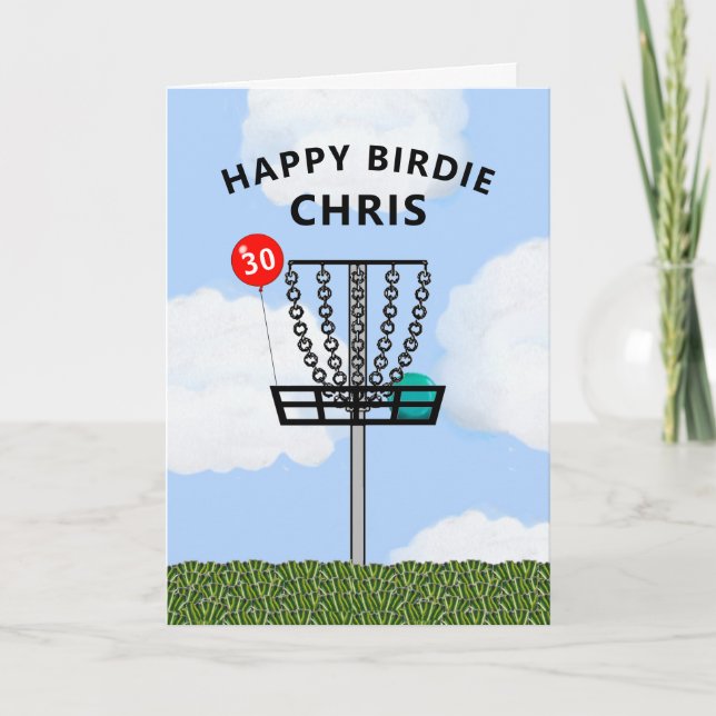 Cartão de aniversário personalizado de golfe de di (Frente)