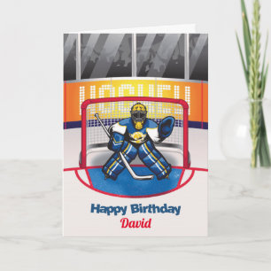 Cartão de Aniversário Personalizado de Hóquei no G