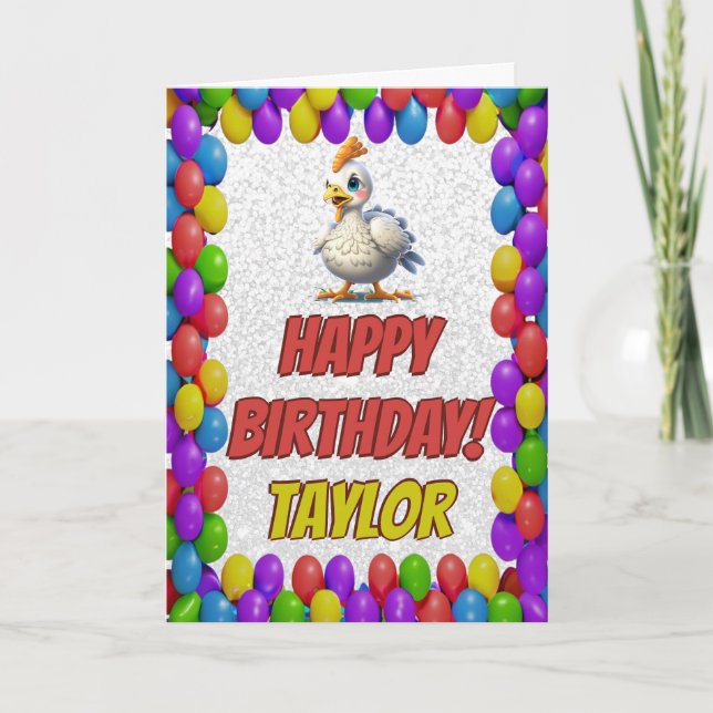 Cartão de Aniversário Personalizado de Peru de Açã (Frente)