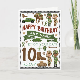Cartão de Aniversário Personalizado de Soldado d