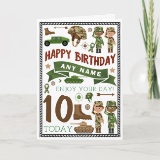 Cartão de Aniversário Personalizado de Soldado do