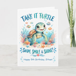 Cartão de Aniversário Personalizado de Tartaruga M