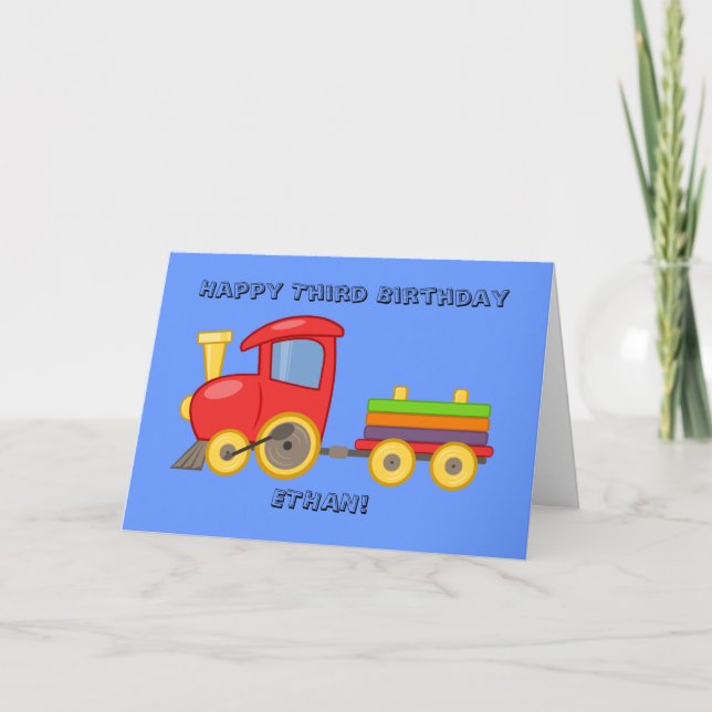 Cartão de Aniversário Personalizado de Trem para C (Frente)