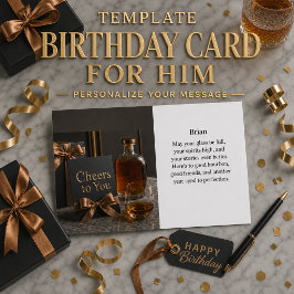 Cartão de aniversário personalizado de uísque Bour