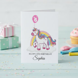 Cartão de Aniversário Personalizado de Unicórnio p