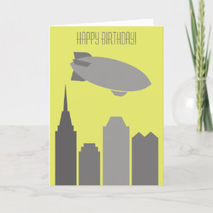 Cartão de Aniversário Personalizado de Zepelim Cin