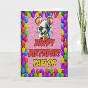 Cartão de Aniversário Personalizado Divertido do R