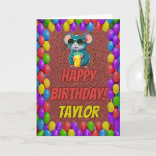 Cartão de Aniversário Personalizado Divertido do R