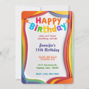 Cartão de Aniversário Personalizado do Arco-Íris O