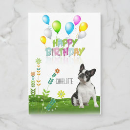 Cartão de Aniversário Personalizado do Boston Terr