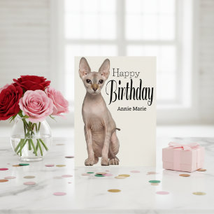 Cartão de Aniversário Personalizado do Gatinho Sph