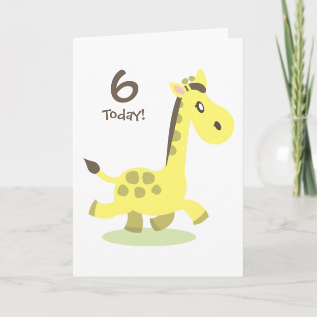 Cartão de aniversário personalizado do girafa (Frente)