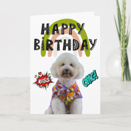 Cartão de aniversário personalizado do seu Poodle