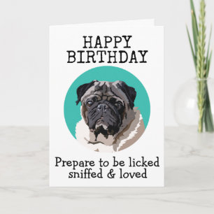 Cartão de Aniversário Personalizado do seu Pug