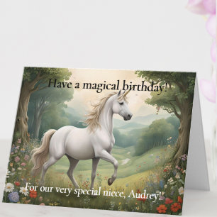 Cartão de Aniversário Personalizado do Unicórn par