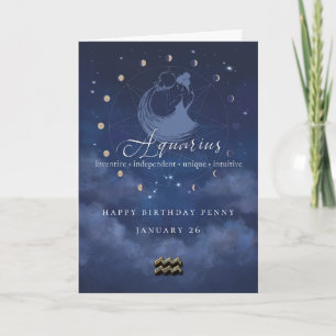 Cartão de Aniversário Personalizado do Zodíaco de