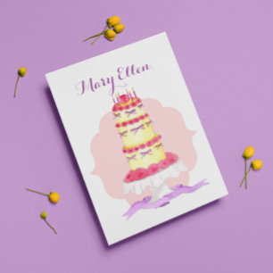 Cartão de aniversário personalizado estratificad