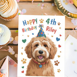 Cartão de Aniversário Personalizado Fofo de Cachor