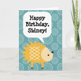 Cartão de Aniversário Personalizado Hedgehog