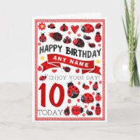 Cartão de aniversário personalizado joaninha do
