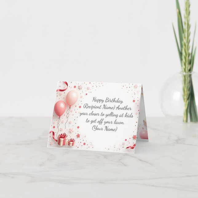 Cartão de Aniversário Personalizado - Nome Persona (Frente)