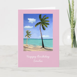 Cartão de aniversário personalizado Palm Trees Gou