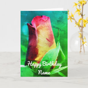 Cartão de Aniversário Personalizado para Arte Flor