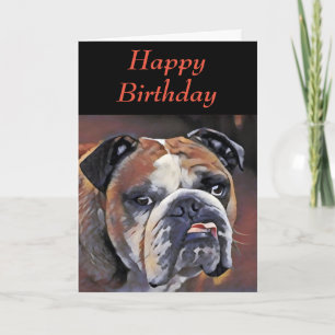 Cartão de Aniversário Personalizado para Bulldog