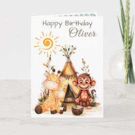 Cartão de Aniversário Personalizado para Crianças 