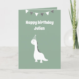 Cartão de aniversário personalizado para dinossaur