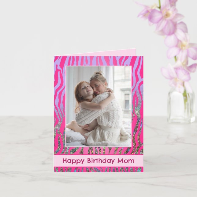 Cartão de Aniversário Personalizado para Mãe com I (Orquídea)