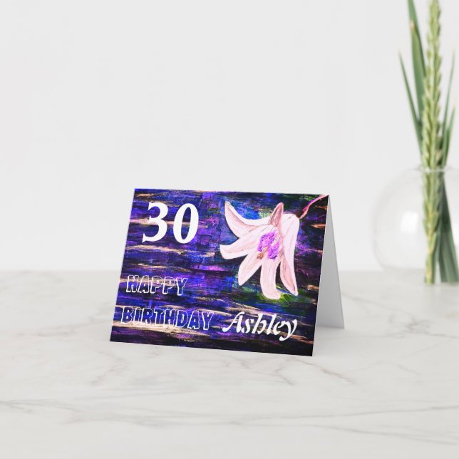 Cartão de Aniversário Personalizado para Nome e Id (Frente)