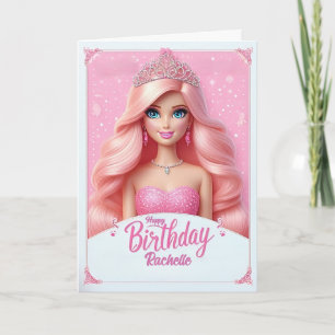 Cartão de Aniversário Personalizado Pink Princess