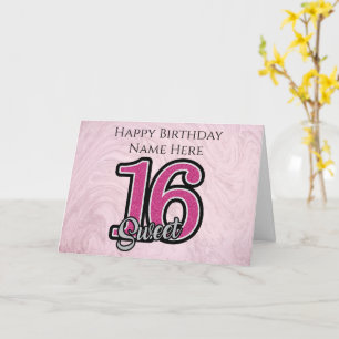 Cartão de Aniversário Personalizado Pink Sweet Six