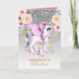 Cartão de Aniversário Personalizado Sweet 16 Lindo