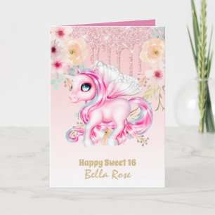 Cartão de Aniversário Personalizado Sweet 16 Lindo
