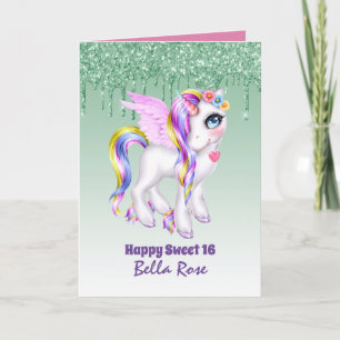 Cartão de Aniversário Personalizado Sweet 16 Lindo