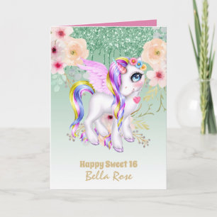 Cartão de Aniversário Personalizado Sweet 16 Lindo