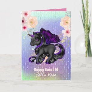 Cartão de Aniversário Personalizado Sweet 16 Lindo