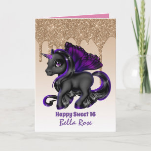 Cartão de Aniversário Personalizado Sweet 16 Lindo