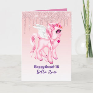 Cartão de Aniversário Personalizado Sweet 16 Lindo