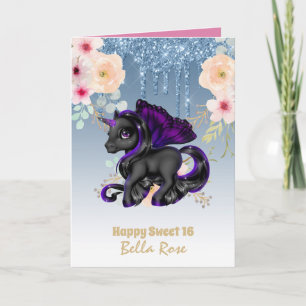 Cartão de Aniversário Personalizado Sweet 16 Lindo
