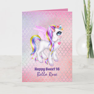 Cartão de Aniversário Personalizado Sweet 16 Lindo