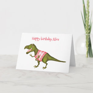 Cartão de aniversário Personalizado Tyrannosaurus 