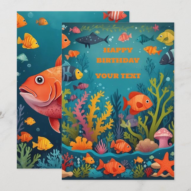 Cartão de Aniversário - Personalizar Cartão de Ani (Frente/Verso)